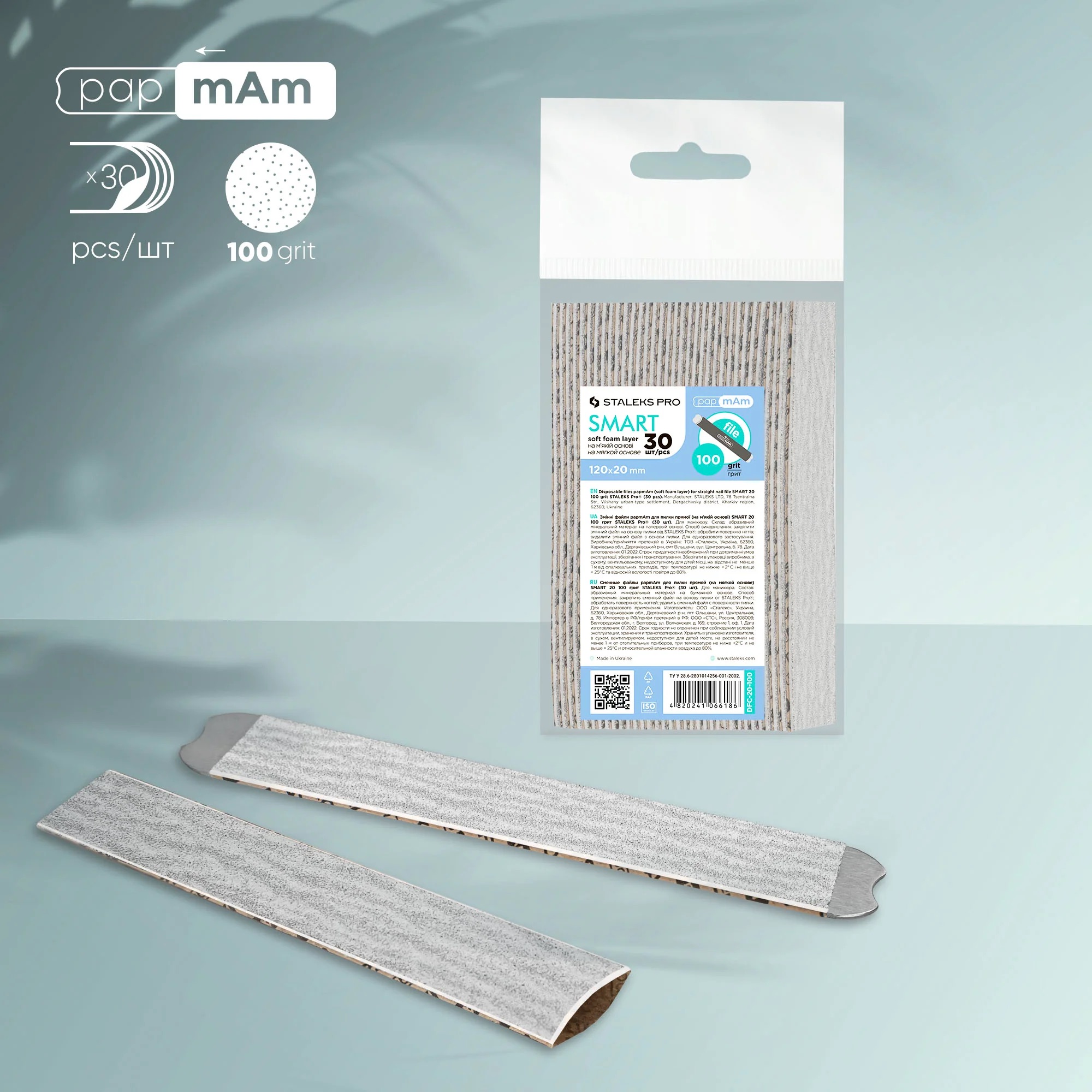 Limes jetables blanches pour lime à ongles droite Staleks Pro Expert 240 grit - STALEKS