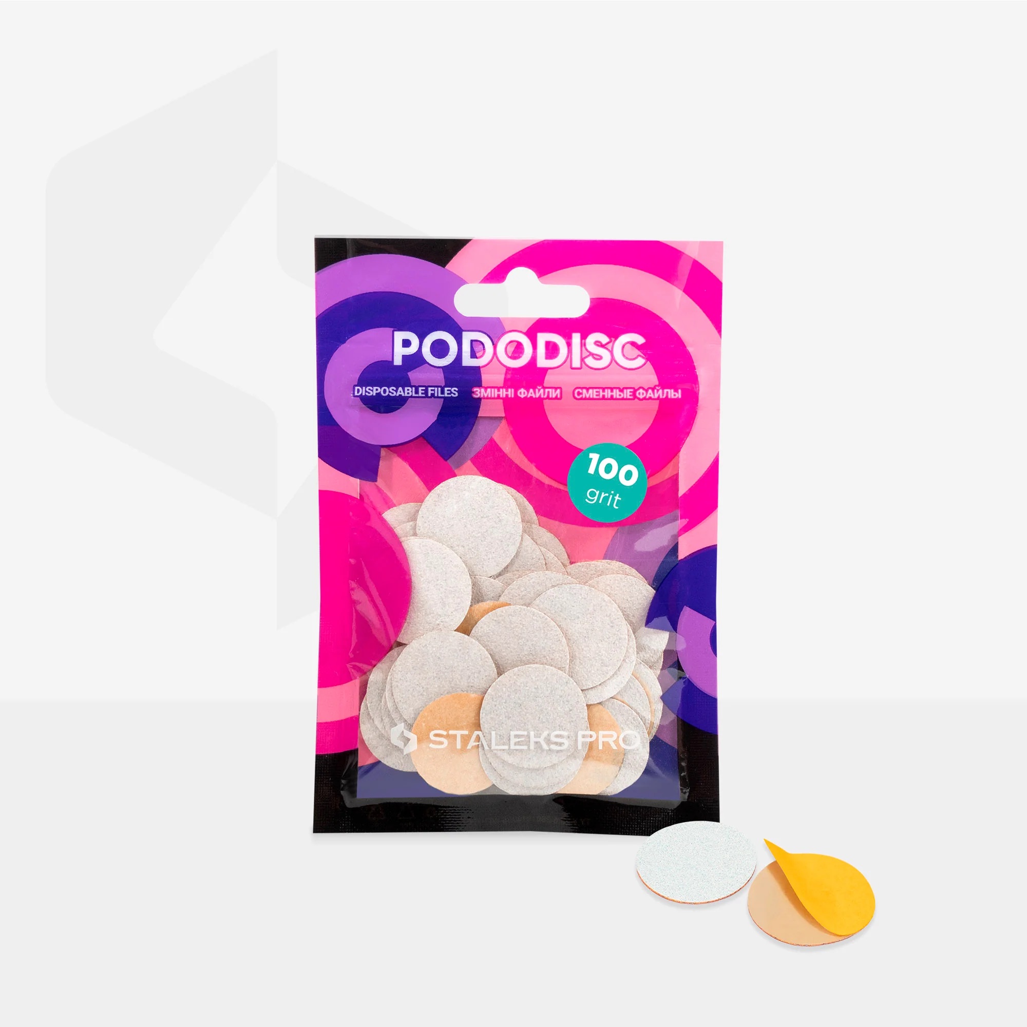 Абразивные диски M, 80 грит, 50 шт - PODODISC STALEKS PRO - STALEKS