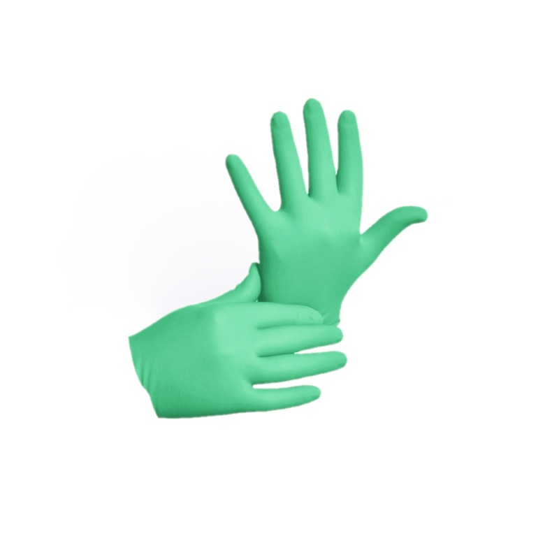 Gants en nitrile Verts (taille S) – sans poudre - ABENA
